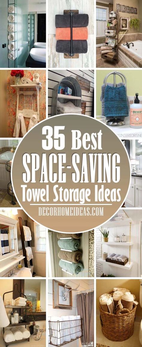 Organisation, Towel Storage Small Bathroom, Towel Hanging Ideas, Bathroom Towel Storage Ideas, Creative Shelving, Kitchen Towels Storage, Towel Storage Ideas, Bathroom Wood Shelves, Bathroom Storage Hacks