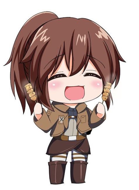 Kawaii Sasha Marco X Jean, Potato Girl, Sasha Blouse, Chibi Characters, Kawaii Chibi, Attack On Titan Art, Eren Jaeger, Cute Chibi, Fanarts Anime