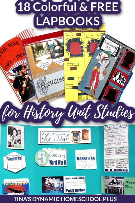 I’ve rounded up 18 colorful and free lapbooks for your history unit studies. On my homeschool lapbooks page you can find them in chronological order if you plan that way. If you’re wanting to cover history through a hands-on approach, then you’ll love lapbooks. Besides, lapbooking can be used for a student on any level student. And it can be crafty or not. Lapbooks can be as much as the product of the student as he wants it to be or he can use part put together. #freelapbooks Country Lapbook, Free Lapbooks, Homeschool Lapbooks, Lap Book Templates, Medieval Japan, Online Music Lessons, Homeschool Social Studies, Homeschool Elementary, Trail Of Tears