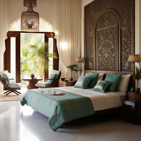 Bedroom Ideas Indian Modern, White Indian Bedroom, Indian Hotel Interiors, Udaipur Style Interior, Bedroom Interior Design Traditional, Bedroom Interior Traditional, Bedroom Indian Style Modern, Contemprory Indian Interiors, Bedroom Design Indian Style