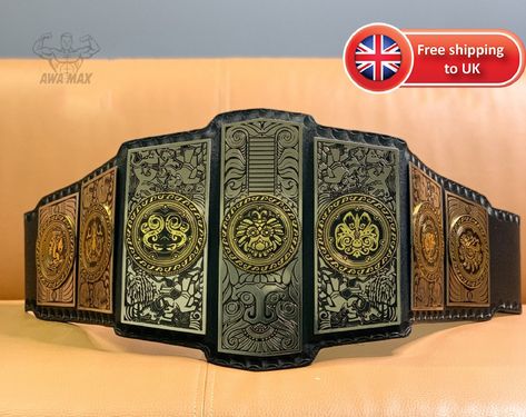 check out this LUCHA Underground Gift of the God Championship Title Belt Champion Replica 4mm New, WWE Championship Wrestling Belt, Gift for Wrestlers 𝑺𝒑𝒆𝒄𝒊𝒇𝒊𝒄𝒂𝒕𝒊𝒐𝒏𝒔: 𝑴𝒂𝒕𝒆𝒓𝒊𝒂𝒍𝒔: * Brass Metal Plates 4mm. * Genuine Leather Belt * Snap Closer. 𝑺𝒊𝒛𝒆:  * Full length belt almost 50 inch. * Fits up to 46 inch waist. 𝑺𝒉𝒊𝒑𝒑𝒊𝒏𝒈 𝑫𝒂𝒚𝒔: We are shipping worldwide in just 5-7 days after order.  Condition: Brand New 𝑫𝒆𝒔𝒄𝒓𝒊𝒑𝒕𝒊𝒐𝒏: We are manufactures of all kind of replica championship belts and can make according to your demand. Please contact with us for your customized order. Please buy all the products with full confidence with 100% cash back guarantee. We never compromise over QUALITY. All of Product made with original and according to Description.  Ma Wwe, Wrestling Belt, Lucha Underground, Metal Plates, Genuine Leather Belt, Brass Metal, Leather Belt, Full Length, Genuine Leather