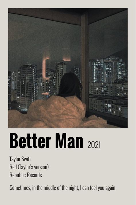 Taylor Swift Better Man aesthetic poster. Red (Taylor’s Version) poster. Red TV poster. Better Man Poster. Taylor Swift Red Lyrics, Better Man Taylor Swift, Goodnight N Go, Taylor Swift Discography, Red Song, Red Tv, 22 Taylor, Man Aesthetic, Taylor Swift 22