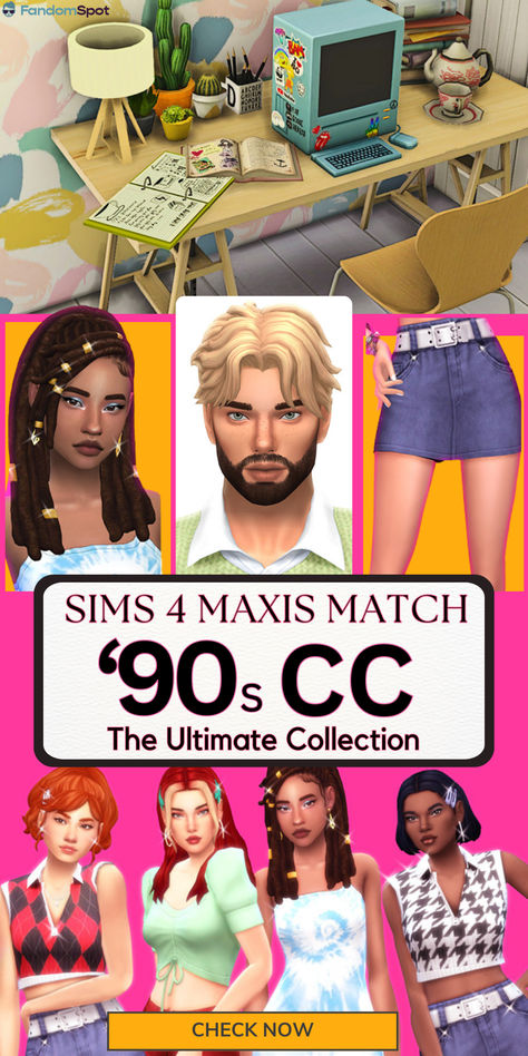 Rebuild the 1990s in TS4 with this huge collection of CC! From outfits to hairstyles, from accessories to even some 90s-themed decor, it's all here and totally maxis match. Sims 4 Cc 90s Clutter, Sims 4 Cc 90's Clothes, Sims 4 Cc 90s Decor, Sims 4 Cc 1990s Clothes, Sims 4 Cc 90s Clothes Maxis Match, 00s Sims 4 Cc, Sims Fashion Cc, 90s Sims 4 Cc Furniture, 90s Sims 4 Cc Clothes