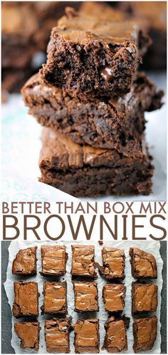 Why make a box mix brownies when I'll bet you have everything on hand to make these? They really are "Better Than Box Mix" brownies! | Persnickety Plates Costco Brownie Recipe, Better Than Box Brownies, Fluffy Brownies Recipe, Ghirardelli Brownie Mix Recipes, Fluffy Brownies, Ghiradelli Brownies, Ghirardelli Brownies, Box Mix Brownies, Persnickety Plates
