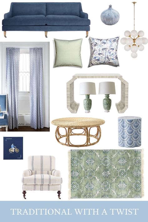 Spent this summer day dreaming up four spaces styled around our current color-combo crush—blue and green! Which room is for you?! Link to products used in the blog!
|pepper-home.com| green and blue decor, green and blue interiors, mood boards, interior style guide, interior design mood boards, design your room, beach bungalow, traditional twist, eclectic prep, southern charm #justaddpepper #pepperhome #peptalk Blue And Green Apartment Decor, Blue And Green Living Room Decor, Blue And Green Living Room Ideas, Green And Blue Apartment Decor, Traditional Sitting Room Ideas, Navy And Green Living Room Ideas, Blue Green Decorating Ideas, Green And Blue Living Rooms, Gray Blue And Green Living Room