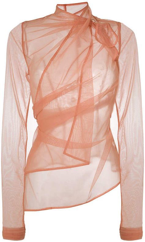 Rick Owens Lilies sheer mesh top Upcycling, Couture, Sheer Mesh Dress Outfit, Sheer Outfit Ideas, Sheer Aesthetic, Mesh Dress Outfit, Rick Owens Fashion, Layers Outfit, Sheer Layering