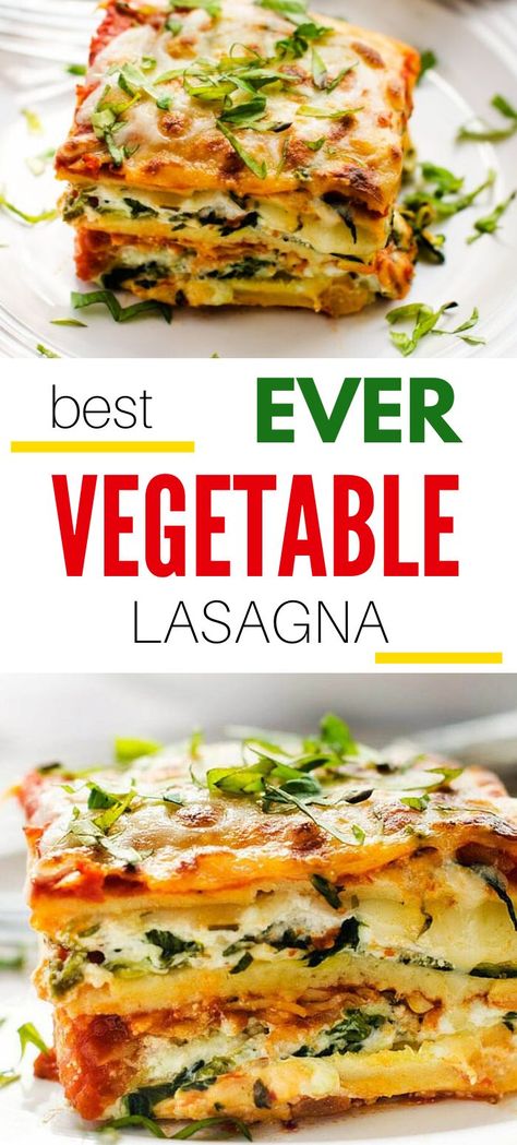 Easy Vegetarian Lasagna Recipe, Easy Vegetarian Lasagna, Easy Vegetable Lasagna, Vegetable Lasagna Recipe, Veggie Lasagne, Vegetable Lasagna Recipes, Vegetarian Lasagna Recipe, Vegetarian Casserole, Healthy Casserole Recipes