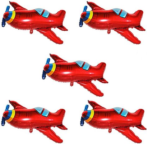 Balloons For Baby Shower, Red Airplane, Mylar Balloons, Boys Birthday, Boy Birthday Party, Baby Shower Balloons, Sons Birthday, Balloon Garland, The Balloon