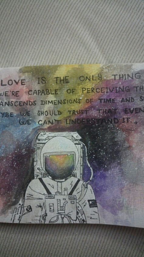 Sci Fi, Interstellar Painting, Interstellar Drawing, Astronaut Interstellar, Watercolor Astronaut, Stencil Art, Interstellar, Art References, Art Reference