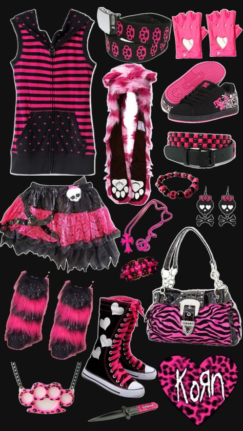 pink and black scene girl outfit 🖤💕#altoutfit