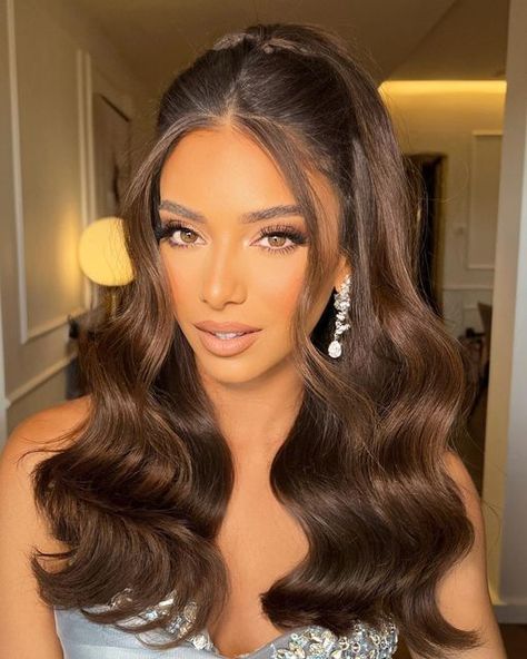 Pageant Hair, Fesyen Rambut, Vlasové Trendy, Evening Hairstyles, Guest Hair, Simple Prom Hair, Bridesmaid Hair Makeup, Hollywood Hair, Ball Hairstyles