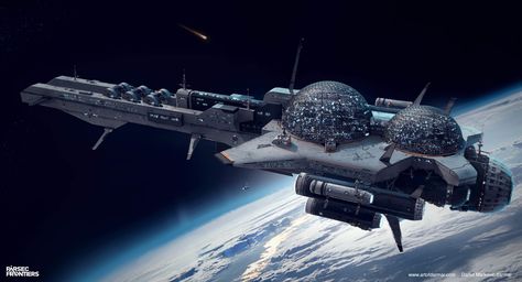 ArtStation - Parsec Frontiers - The Hawking, DARKO DARMAR MARKOVIC Generation Ship, Mobil Futuristik, Sci Fi Wallpaper, Sci Fi Spaceships, Starship Concept, Sci Fi Environment, Starship Design, Pintura Exterior, Sci Fi Ships