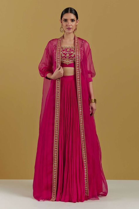 Pleated Lehenga, Trendy Outfits Indian, Crop Top Skirt Set, Embroidered Crop Tops, Lehenga Skirt, Indian Dresses Traditional, Top Skirt Set, Ethnic Outfits, Party Wear Indian Dresses