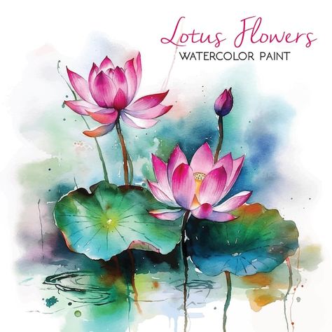 Lotus Flower Watercolor, Lotus Artwork, Water Lilies Art, Lotus Flower Painting, Watercolor Lotus, Pond Painting, Lotus Painting, Watercolor Birthday Cards, Buddha Art Painting