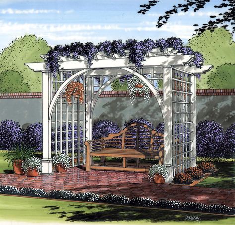 Garden Archway, Garden Arbor, Backyard Pergola, Pergola Plans, Outdoor Pergola, Garden Trellis, Backyard Projects, Pergola Shade, Easy Garden