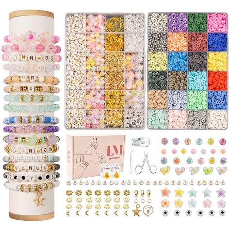 Clay Bead Bracelet Packs, Beaded Bracelet For Girls, Bracelet Making Sets, Bracelet Making Set, Bracelet Making Kit Beads, Materials For Bracelet Making, Bracelet Making Kits, Clay Beads Set, Bracelet Bussines