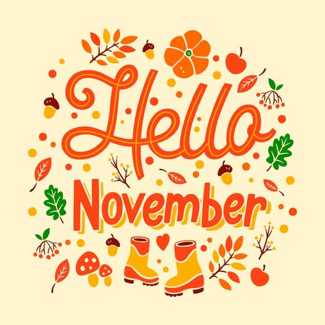 November Background, November Design, November Backgrounds, November Images, Autumn Celebration, November Wallpaper, Hello November, In November, Free Vector