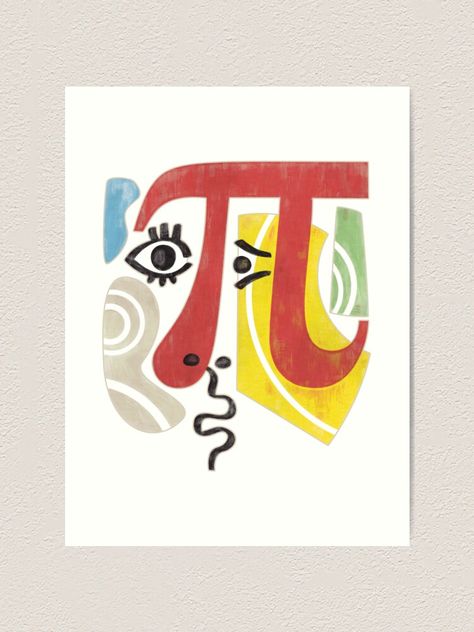 "Pi-Casso Pi Symbol" Art Print by ZapBrand | Redbubble Pi Number Art, Math Art Drawing Poster, Maths And Art, Math Paintings Art, Pi Projects Math, Pi Decorations, Math Drawings Sketch, Pi Art Math, Mathematics Art Drawing