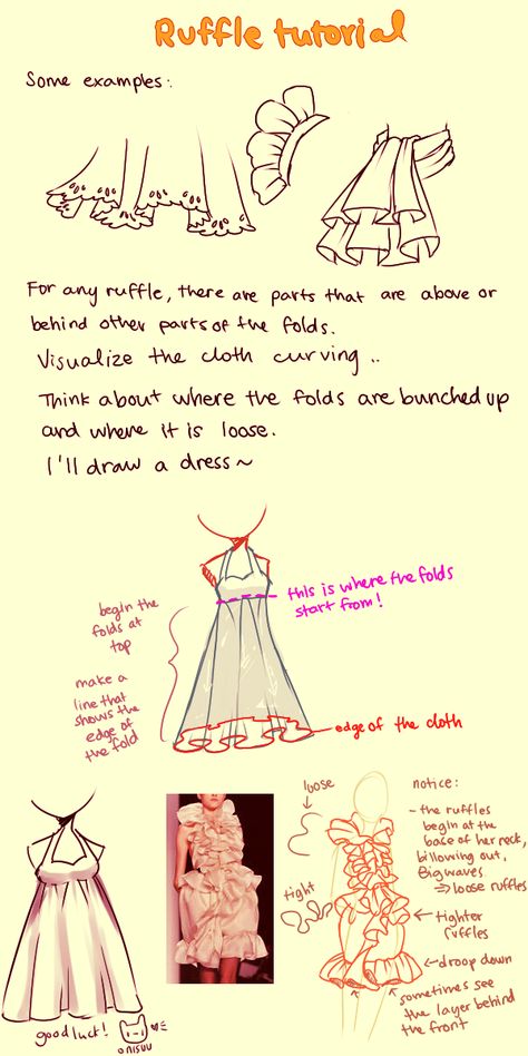 Croquis, Ruffle Drawing, Drawing Ruffles, Draw Ruffles, How To Draw Ruffles, Ruffles Drawing, Ruffle Tutorial, Guided Drawing, Anatomy Reference