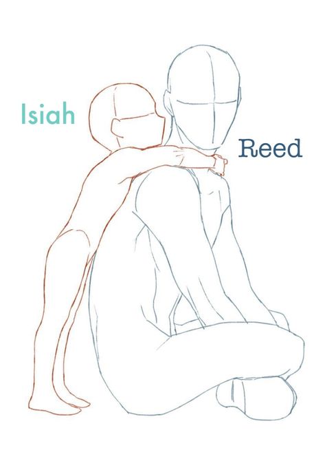 Father and son (Reed and Isiah Avalon) Father And Son Base Drawing, Son And Father Drawing, Father Drawing Reference, Father And Son Pose Reference Drawing, Father Son Poses Drawing, Art Base Family, Father Son Drawing Reference, Holding Children Reference Drawing, Child And Adult Drawing Reference