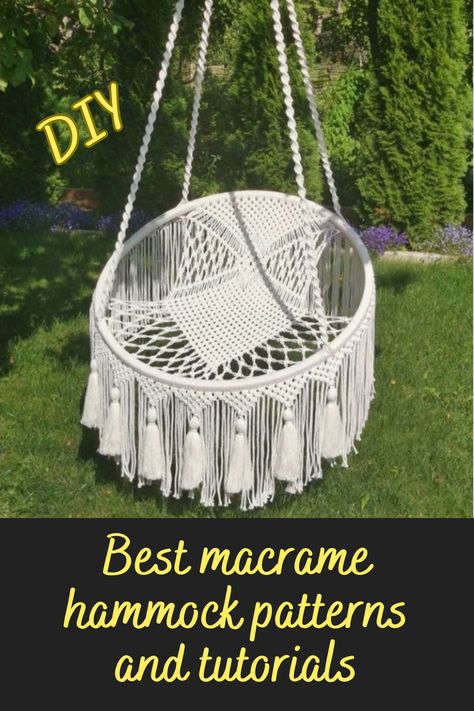 Best DIY macrame hammock patterns and tutorials Diy Macrame Cat Hammock Tutorial, Macrame Hammock Diy, Macrame Cat Hammock Tutorial, Diy Macrame Cat Hammock, Macrame Hammocks, Cat Hammock Pattern, Macrame Hammock Chair Pattern, Cat Hammock Tutorial, Diy Macrame Hammock