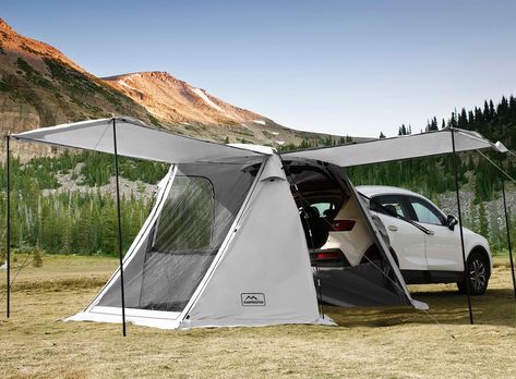 Amazon.com : KAMPKEEPER SUV Car Tent, Tailgate Shade Awning Tent for Camping, Vehicle SUV Tent Car Camping Tents for Outdoor Travel (Gray) : Sports & Outdoors Vehicle Camping, Tailgate Tent, Tent For Camping, Suv Tent, Car Tent Camping, Travel Questions, Car Tent, Grey Car, Hiking Tent