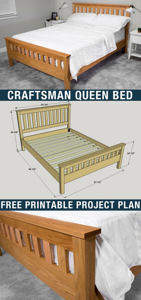 Tommy Bahama Bedroom Furniture, Style Queen Bed, Mission Style Beds, Queen Bed Dimensions, Simple Bed Designs, Bed Frame Plans, Cama Queen Size, Pocket Hole Joinery, Mission Furniture