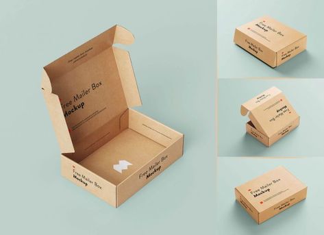 Free Delivery Mailer Box Mockup PSD Set Packaging Mockup Free, Eco Packaging Design, Branding Mockups Free, Mailer Box Packaging, Postcard Mockup, Mockup Packaging, Packaging Template Design, Free Packaging Mockup, Mockups Free