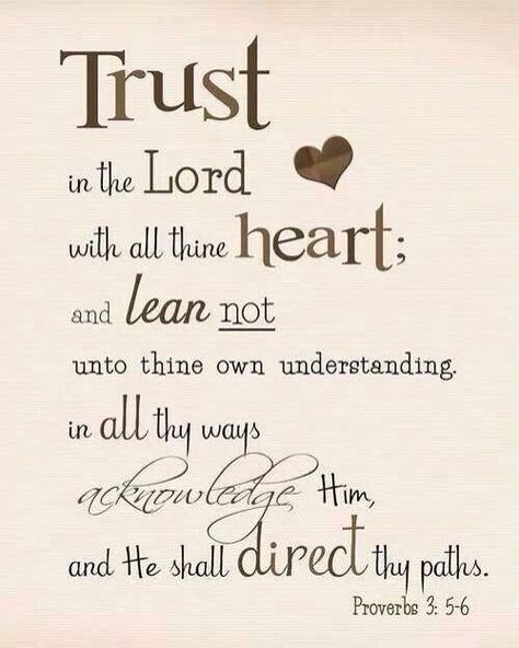 Trust in the LORD with all your heart, and lean not on your own understanding; in all your ways acknowledge Him, and He shall direct your paths.- Proverbs 3:5-6 When there is a new beginning, or wh… Woord Van God, Proverbs 3 5 6, Ayat Alkitab, Trust In The Lord, Quotes Thoughts, Life Quotes Love, Favorite Bible Verses, Scripture Quotes, Verse Quotes