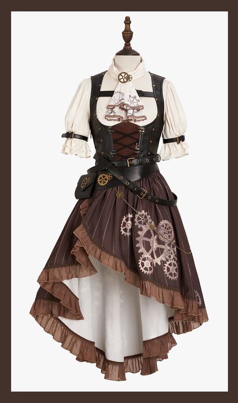 Nikki Tomorrow 【=Perpetual Motion Gears=】 #SteampunkLolita Blouse, Vest and Skirt Set

◆ Shopping Link >>> https://lolitawardrobe.com/nikki-tomorrow-perpetual-motion-gears-steampunk-lolita-blouse-vest-and-skirt-set_p7867.html Skirts Design Fashion Ideas, Steampunk Fantasy Outfit, Steampunk Outfit Ideas, Steampunk Aesthetic Outfit, Steampunk Fashion Art, Time Traveler Outfit, Nikki Tomorrow, Steampunk Clothing Women, Steampunk Womens Fashion
