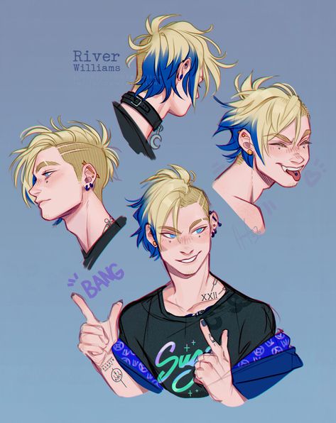 Spiky Hair Character Design, Musician Character Design, Mafia Oc, Výtvarné Reference, Dibujos Cute, Character Design Male, Character Design References, Art Reference Photos, Cartoon Art Styles