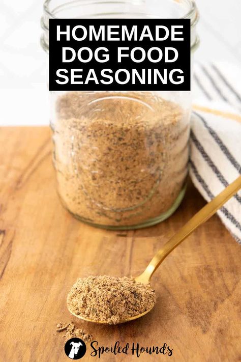 This Homemade Dog Food Seasoning is loaded with flavor and beneficial nutrients. Sprinkle this healthy DIY mix on your pup’s food or use it when making dog treats. Get the easy recipe and find out how to make the best seasoning for dog food with freeze dried liver and herbs. Dog Food Seasoning Diy, Safe Spices For Dogs, Dog Vitamins Diy, Homemade Dog Food Gravy, Making Dog Food For Small Dogs, Seasoning For Dog Food, Dog Food Seasoning, Spices Good For Dogs, Diy Dog Kibble Recipe