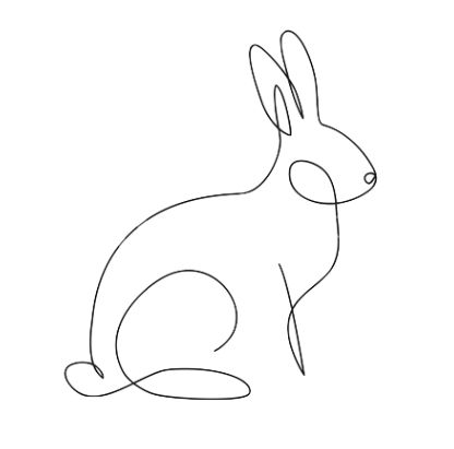 Bunny One Line Drawing, Rabbit Line Art Tattoo, Easter Bunny Tattoo, Bunny Line Art Tattoo, One Line Bunny Tattoo, Bunny Drawing Tattoo, Easter Line Drawings, Rabbit Line Tattoo, Line Rabbit Tattoo