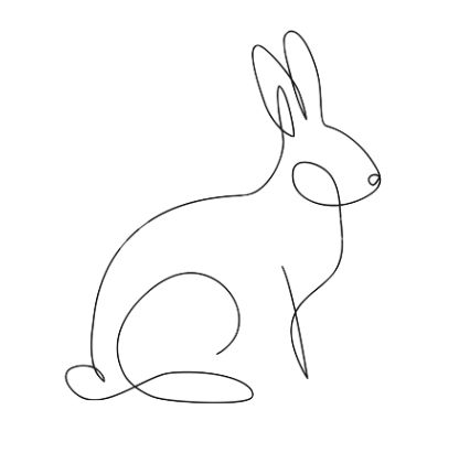 Bunny One Line Drawing, Simple Easter Bunny Drawing, Rabbit Line Art Tattoo, Easter Bunny Tattoo, Bunny Line Art Tattoo, One Line Bunny Tattoo, Bunny Drawing Tattoo, Easter Line Drawings, Rabbit Line Tattoo