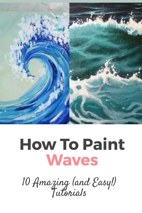 How to Paint Waves Simple and Easy Tutorials. The 10 Best Step by Step Video Tutorials on How to Paint Waves. These tutorials can inspire you to Paint Sunflowers on walls, and more! Painting Ideas on Canvas with Acrylic Paint, oil, pencil, watercolors, and many more painting techniques! Acrylic Wave Painting, How To Paint Waves, Seascape Paintings Acrylic, Paint Sunflowers, Paint Waves, Canvas With Acrylic Paint, Kids Painting Party, Ocean Waves Painting, Beach Art Painting