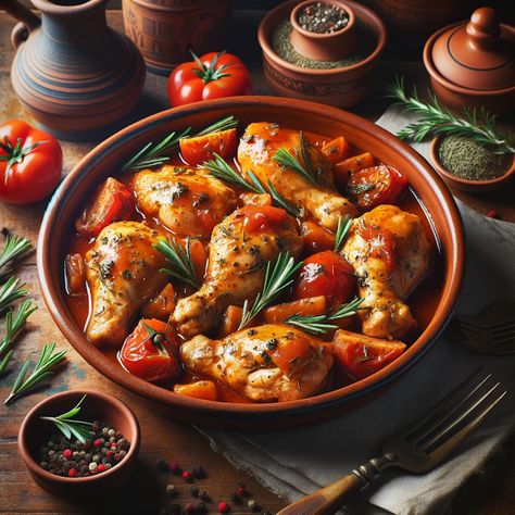 Cooking up Joy - Made with love: Hunter's Feast: Pollo alla Cacciatora Italian Countryside, Saute Onions, How To Can Tomatoes, Delicious Foods, Fresh Rosemary, Serving Size, Fresh Herbs, Made With Love, Cooking Time