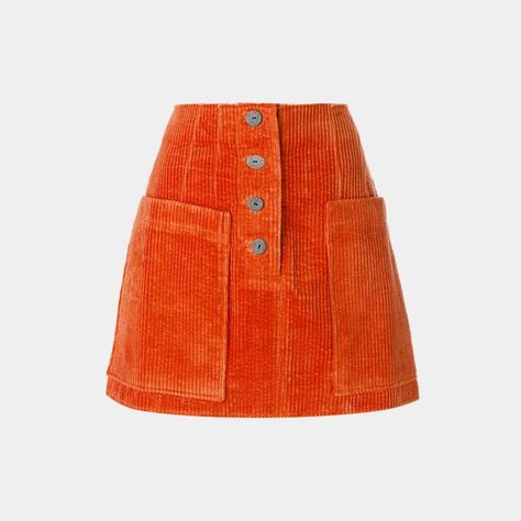 rejina pyo Skirt A Line, Fall Attire, Rejina Pyo, Skirt Knee Length, Orange Skirt, Spring Skirts, Corduroy Skirt, Line Skirt, Fashion Fits