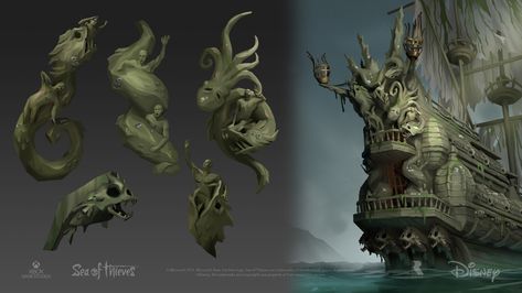 Sea Of Thieves Art, Dnd Tips, The Flying Dutchman, Technical Artist, Ocean Adventure, Sea Of Thieves, Flying Dutchman, Iconic Moments, Lost Souls