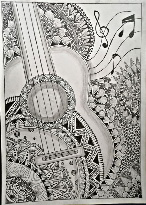 Guitar mandala art