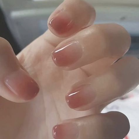 Asian Blush, Blush Nail, Bubble Nails, Sheer Nails, Nails Trend, Nail Trend, Home On A Budget, Korean Nails, Blush Nails