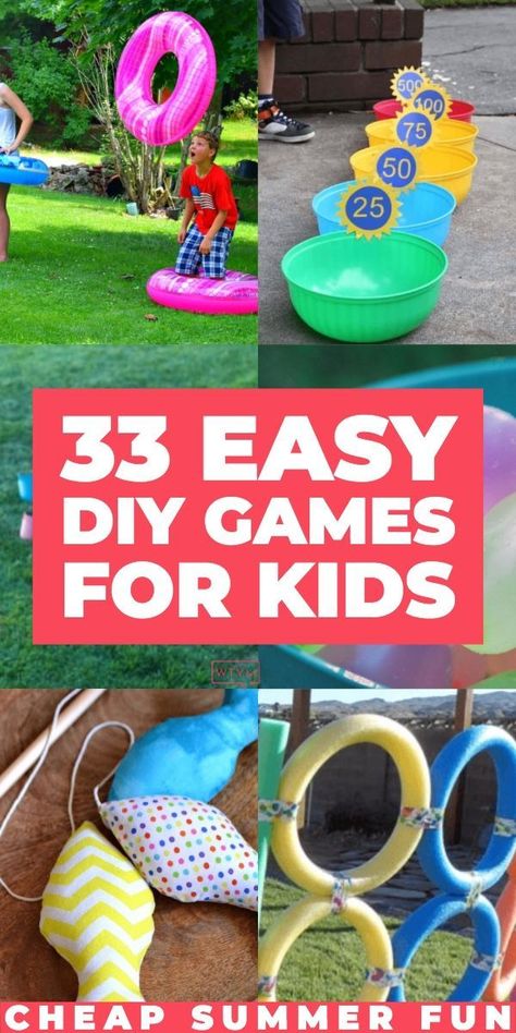 33 DIY Backyard Games for Kids. Looking for fun activities for your kids this summer? Check out this collection DIY games to make at home - with budget-friendly Dollar Store materials! Entertain your kids (& adults) at birthday parties, cookouts & BBQ’s with super fun homemade DIY outdoor games like Giant Jenga, lawn scrabble, giant twister & more! Click here to find out how to DIY all the best kids activities for summer! #diygames #backyardgames #yardgames Games To Make At Home, Backyard Games For Kids, Giant Twister, Diy Outdoor Games, Diy Backyard Games, Backyard Games Kids, Games To Make, Kerajinan Diy, Outdoor Party Games