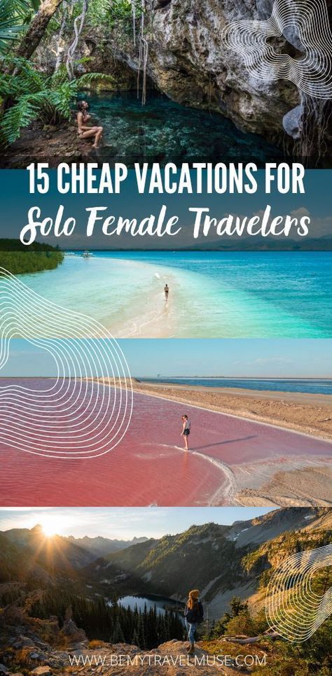 Best Places For Solo Female Travel, Cheap Solo Female Travel, Must Visit Places In The World, Best Solo Trips For Women In The Us, Solo Vacation Ideas Woman, Best Solo Trips For Women, Female Solo Travel Destinations, Cheap Europe Destinations, Solo Trips For Women