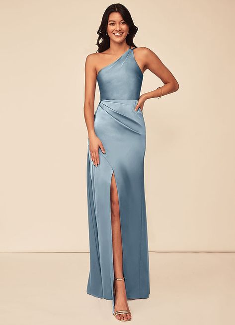 Chifon Dress, Silk Bridesmaid Dresses, Bridesmaid Dresses Satin, Princess Bridesmaid Dress, Stretch Satin Dress, One Shoulder Bridesmaid Dresses, One Shoulder Bridesmaid, Blue Bridesmaid Dress, Sleeveless Bridesmaid Dresses