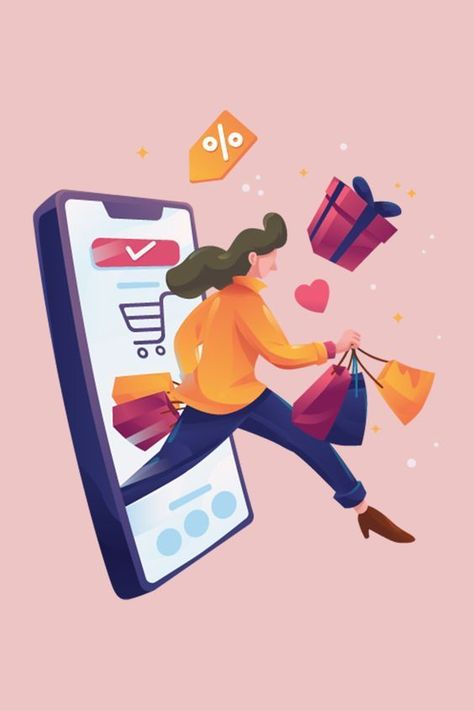 E Commerce Illustration, Shopping Animation, Online Shopping Design, Startup Illustration, 2022 Graphic Design, Ideas Para Logos, Shopping Illustration, App Illustration, Animated Illustration