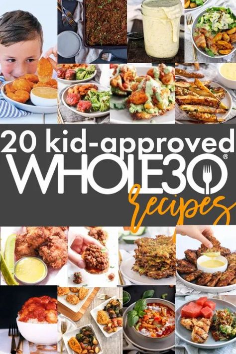 20 Kid-Approved Whole30 Recipes - Easy and budget friendly! Whole 30 Snacks, Whole 30 Lunch, Whole 30 Meal Plan, Easy Whole 30 Recipes, Whole30 Dinner Recipes, Whole 30 Breakfast, Whole30 Dinners, Whole 30 Diet, Whole Food Diet