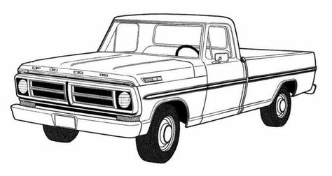 Old Cars Drawing, Trucks Drawing, Drawing Truck, Fire Truck Activities, Google Drawing, Old Ford Pickups, Pink Truck Accessories, Monster Truck Theme Birthday, Truck Drawing