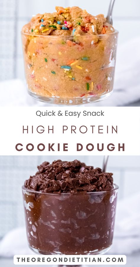 Cookie Dough Healthy, High Protein Cookie Dough, Cookie Dough Protein Balls, High Protein Cookie, Healthy Protein Desserts, Protien Snacks, Protein Powder Cookies, Cookie Dough Protein, High Protein Cookies