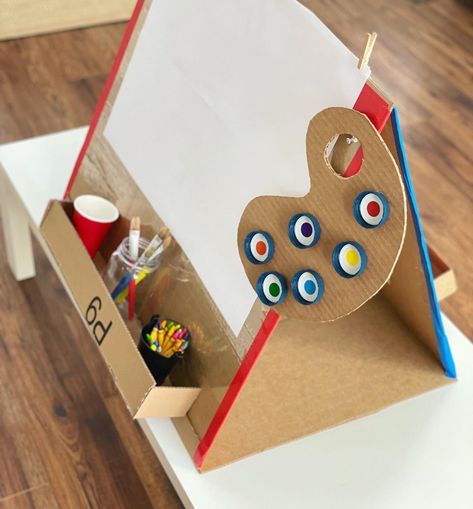 The 5 Best Cardboard Play Creations To Try Now - Bright Little Brains Blog Cardboard Preschool Activities, Cardboard Crafts For Toddlers, Easy Paper Crafts For Kids, Cardboard Play, Cardboard Creations, Diy Kids Games, Kindergarden Activities, Preschool Art Activities, Creative Activities For Kids