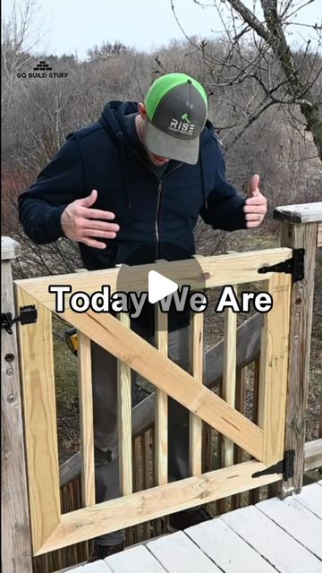 M Sam Irwin on Instagram: "How to build a wooden deck gate #deck #gate #gobuildstuff" Building A Gate For A Deck, Build A Gate Diy, Diy Gate For Porch, Diy Gate For Fence, How To Build A Gate Door, Wooden Deck Gate, Outdoor Deck Gate, Diy Yard Gate Ideas, Gate Diy Fence