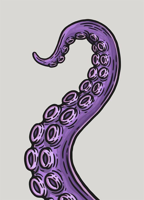 Art available on @redbubble Purple Octopus Drawing, Octopus Drawing Tentacles, Graffiti Style Tattoo Design, Simple Graffiti Art Wall Paintings, Kraken Drawing Easy, Tenticals Drawing Reference, Doodle Graffiti Art, Octopus Tentacles Illustration, Drawing Ideas Graffiti Art